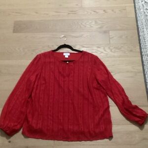 Liz Claiborne Vibrant Red Blouse